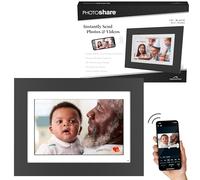 Simply Smart Home 10” WiFi Digital Photo Frame | Send Photo or Video from Phone to Digital Picture Frame with Free PhotoShare Frame v2 app | End-to-End Encryption | Quick Easy Setup | Black Wood
