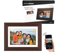 Simply Smart Home 10” WiFi Digital Photo Frame | Send Photo or Video from Phone to Digital Picture Frame with Free PhotoShare Frame v2 app | End-to-End Encryption | Quick Easy Setup | Espresso Wood