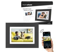 Simply Smart Home 8” WiFi Digital Photo Frame | Send Photo or Video from Phone to Digital Picture Frame with Free PhotoShare Frame v2 app | End-to-End Encryption | Quick Easy Setup | Black Wood
