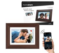 Simply Smart Home 8” WiFi Digital Photo Frame | Send Photo or Video from Phone to Digital Picture Frame with Free PhotoShare Frame v2 app | End-to-End Encryption | Quick Easy Setup | Espresso Wood