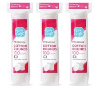 Simply Soft Cotton Rounds, 100% Cotton, Absorbent and Textured Cotton Pads are Lint Free, 100 Count (Pack of 3)