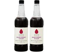 Simply Sour Cherry & Plum Winter Warmer Syrup, Vegan and Nut Free Flavoured Syrup for Hot Drinks (1 Litre) (Pack of 2)