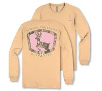 Simply Southern Camo - Deer - Bow - Adult Long Sleeve, Bisque Yellow, S