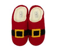 Simply Southern Holiday Slippers, Cozy Fuzzy Indoor Footwear with Christmas Designs, Santa, Nutcracker, Tree, Red, X-Large-XX-Large
