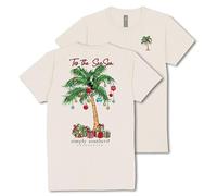 Simply Southern Tis The Season - Palm Tree - Christmas - Adult T-Shirt, Whisper Cream, L