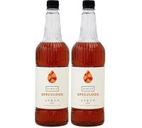 Simply Speculoos Caramelised Biscuit Syrup, Vegan & Nut Free Flavoured Syrup for Coffee, Cocktails & Baking (1 Litre) (Pack of 2)