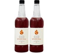 Simply Spiced Chai Syrup, Vegan & Nut Free Flavoured Syrup for Coffee, Cocktails & Baking (1 Litre) (Pack of 2)