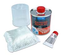 Simply SRSP250 Auto Polyester Repair Set 250g - Including fiberglass mat and polyester epoxy resin, Grey