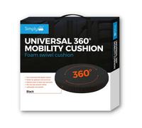 Simply SSC001 Universal 360 Degree Rotating Car Chair Foam Swivel Seat Cushion, Black