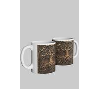 Simply Stunning Mugs Ancient Tree of Life Mug - Rustic Engraved-Style Design in White Simply Stunning Mugs White