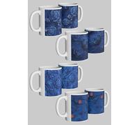 Simply Stunning Mugs Exquisite Blue Floral Ceramic Mug Set - 4-Piece Gift Collection in White Simply Stunning Mugs White