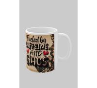 Simply Stunning Mugs Handcrafted Ceramic Coffee Mug 'Fueled by Caffeine & Chaos' in White Simply Stunning Mugs White