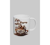 Simply Stunning Mugs Handcrafted Ceramic Coffee Mug 'Life Begins After Coffee' in White Simply Stunning Mugs White
