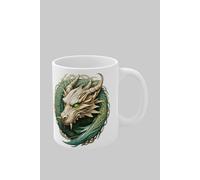 Simply Stunning Mugs Handcrafted Ceramic Mug - Majestic Irish Dragon & Celtic Mythology in White Simply Stunning Mugs White