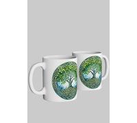 Simply Stunning Mugs Handcrafted Ceramic Mug with Celtic Tree of Life Design in White Simply Stunning Mugs White