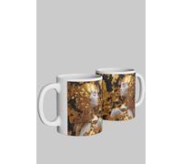 Simply Stunning Mugs Handcrafted Ceramic Mug with Elegant Golden Woman 3D Design in White Simply Stunning Mugs White