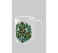 Simply Stunning Mugs Handcrafted Ceramic Mug with Intricate Celtic Knot Design in White Simply Stunning Mugs White