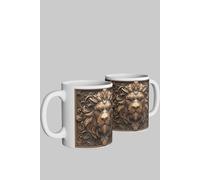 Simply Stunning Mugs Heraldic England Lion Mug - Noble Carved-Style Design in White Simply Stunning Mugs White