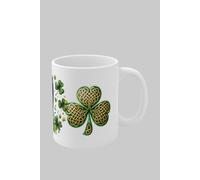 Simply Stunning Mugs Irish Heritage Guinness Mug - Shamrock & Celtic Knot Design in White Simply Stunning Mugs White