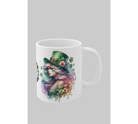 Simply Stunning Mugs "Kiss Me, I'm Irish" Handcrafted Mug St. Patrick's Day Celtic Design in White Simply Stunning Mugs White