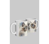 Simply Stunning Mugs "Life is Better with a Cat" Handcrafted Ceramic Mug - Ragdoll Cat Design in White Simply Stunning Mugs White