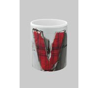 Simply Stunning Mugs Personalised Letter V & Name Mug with Textured Red Plaid 3D Design in White Simply Stunning Mugs White