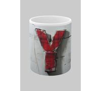 Simply Stunning Mugs Personalised Letter Y & Name Mug with Textured Red Plaid 3D Design in White Simply Stunning Mugs White