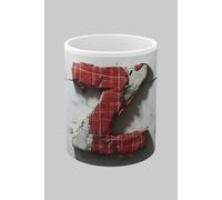Simply Stunning Mugs Personalised Letter Z & Name Mug with Textured Red Plaid 3D Design in White Simply Stunning Mugs White