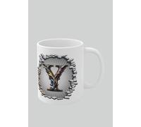 Simply Stunning Mugs Personalised Vintage Letter Y & Name Mug - Stylish Gothic 3D Design in White Simply Stunning Mugs White