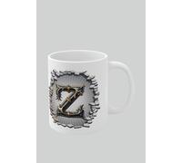 Simply Stunning Mugs Personalised Vintage Letter Z & Name Mug - Stylish Gothic 3D Design in White Simply Stunning Mugs White