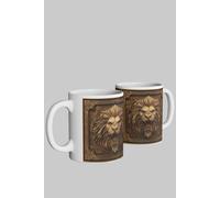 Simply Stunning Mugs Regal England Lion Mug - Heraldic Carved Design in White Simply Stunning Mugs White