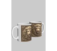Simply Stunning Mugs Royal England Lion Mug - Noble Heraldic Carving Design in White Simply Stunning Mugs White