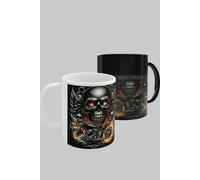Simply Stunning Mugs Skull & Flames Ceramic Mug - Bold Gift for the Adventurous Dad in True Black Simply Stunning Mugs True Black