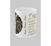 Simply Stunning Mugs Zodiac Ceramic Mug Capricorn - Horned Goat - Handcrafted Elegance for Every Star Sign in White Simply Stunning Mugs White