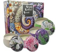 SIMPLY SUBLIME SCENTS - Luxury Scented Candle Gift Set - Soy Wax - Lavender, Vanilla, Jasmine, Cherry Blossom - 4 Tins - Exceptional Fragrance Oils - Our Clever Wax Formula Lasts Longer - Cotton Wicks