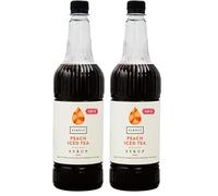Simply Sugar Free Peach Iced Tea Syrup, Vegan & Gluten Free Beverage Syrup for Cocktails & Mocktails (1 Litre) (Pack of 2)