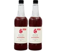 Simply Sugar Free Raspberry Syrup, Low Calorie, Vegan & Nut Free Flavoured Syrup for Coffee, Cocktails & Baking (1 Litre) (Pack of 2)