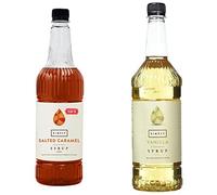 Simply Sugar Free Salted Caramel Syrup 1 Litre & Vanilla Syrup 1 l (Pack of 1)