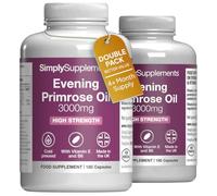 Simply Supplements | Evening Primrose Oil 3000mg | 360 Softgels | Contains naturally occurring GLA + Vitamins B6 & E | Vitamin B6 contributes to the regulation of hormonal activity | UK made