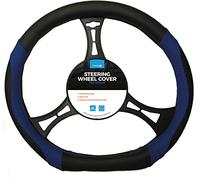 Simply SWC130 Blue Luxury Flat Bottom Steering Wheel Cover - 36cm in Diameter - Comfortable Grip - Easy to Fit