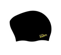 Simply Swim Adult Long Hair Silicone Swim Cap - Solid Colours - Black