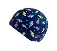 Simply Swim Junior Fun Patterns Lycra Swim Cap - Sharks Navy