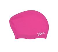 Long Hair Silicone Swim Cap - Solid Colours Simply Swim Pink One Size