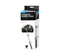 Simply SWL100 Heavy Duty Steering Wheel Lock, Adjustable Hook, Quick to Use, Lock - Protect your Vehicle From Theft, Silver