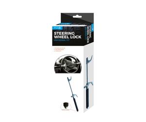 Simply SWL100 Heavy Duty Steering Wheel Lock, Adjustable Hook, Quick to Use, Lock - Protect your Vehicle From Theft, Silver