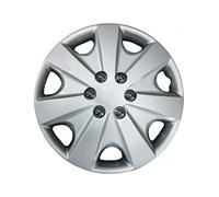 Simply SWT124 Omega Car Wheel Trims, 15 Inches, Set of 4, Universal Fit Hub Caps, Quick & Easy Installation, High Impact Plastic - Silver