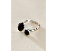 Simply There Ring at Free People in Silver/Onyx, Size: US 8 - female