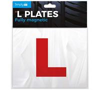 Simply TL1000 Pack of 2, Fully Magnetic Car L-Plates, Twin Pack for Learning Drivers, Easy to Attach & Remove, Strong Magnetic Backs for Vehicles , Red
