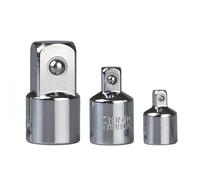 Simply Tools 3-Piece Socket Drive Adaptor Set - Chromium Vanadium Steel, Spring-Loaded Ball Detent, 3/8" F-1/4 M, 1/2" F-3/8 M, 1/2" F-3/4 M - Polished Chrome, 12 Month Guarantee
