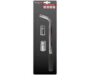 Simply Tools Extending Wheel Brace, Telescopic Wheel Nut Wrench with Socket, Heavy Duty Tyre Change Tool, 17 & 19mm and 21 & 23mm nuts